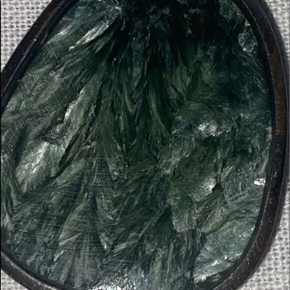 Seraphinite Pendent with Sterling Silver Italy Rope Chain Necklace - Picture 5 of 12